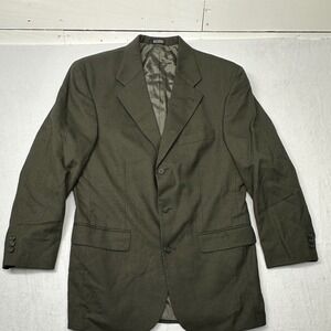 Oscar de la Renta Men's Blazer 39R W32 Olive Green Wool Blend‎ Classic